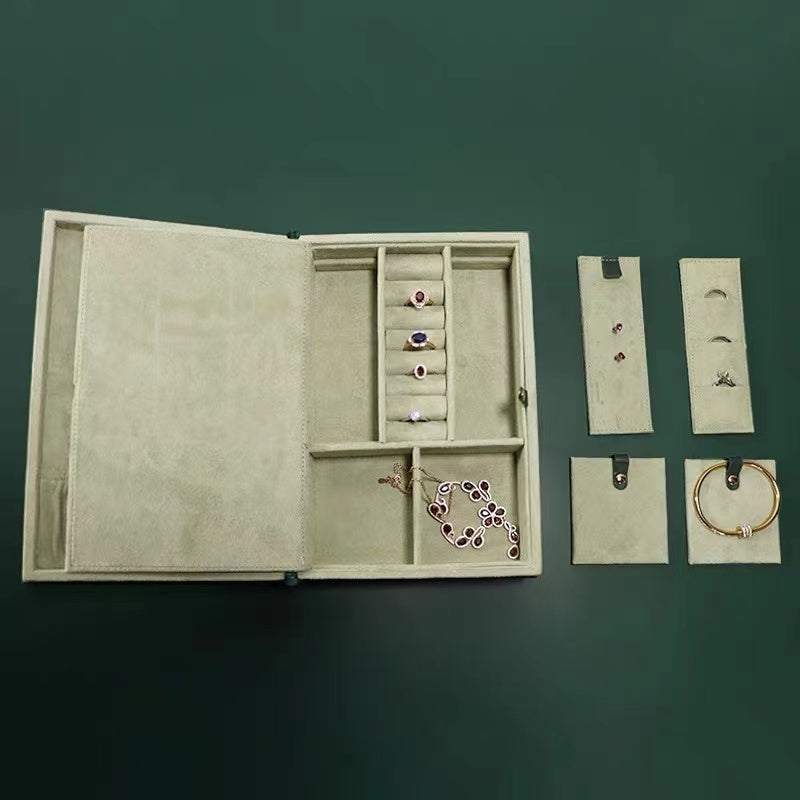 Luxury Book Shaped Velvet Jewelry Storage Box