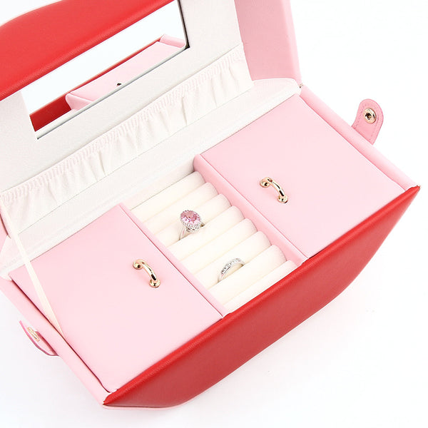 Vlando Leather Jewelry Box, Pink : : Jewellery