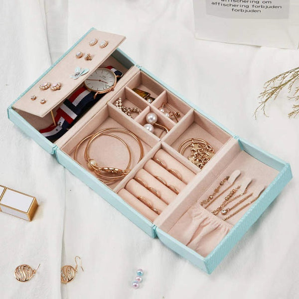 Travel Portable Jewelry Box  with Butterfly Magnetic Opening - Nillishome