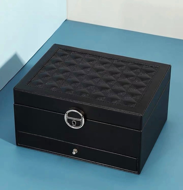 3 Layers Jewelry box with Retro Lock and Mirror - Nillishome