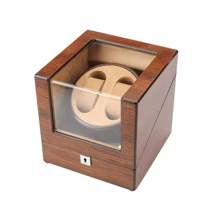 Automatic Wooden Double Watch Winder Box With Lock , Powered by Japanese Mabuchi Motor