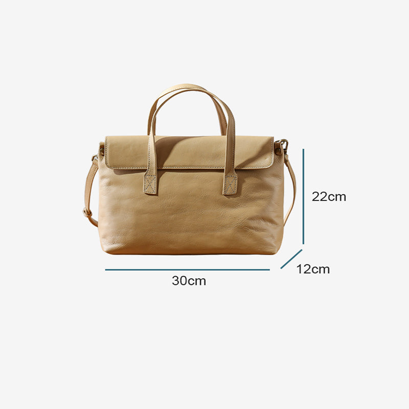 Retro Briefcase Shoulder Tote Bag Textured Large Bag Professional Commuter Bag