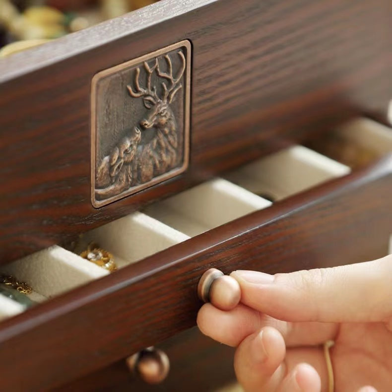Life Style 4 Layers Wooden Jewelry Box Drawer Type Jewelry Organizer W ...