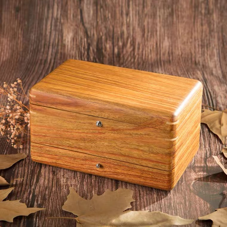 Vintage Rosewood solid wood three-layer jewelry box organizer