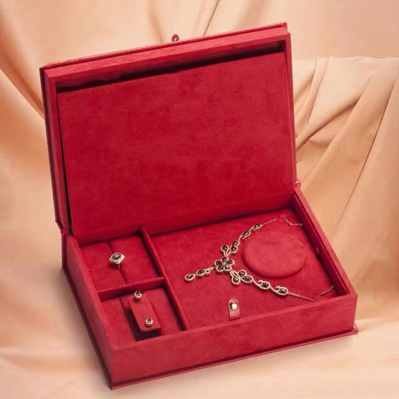 Luxury Book Shaped Velvet Jewelry Storage Box