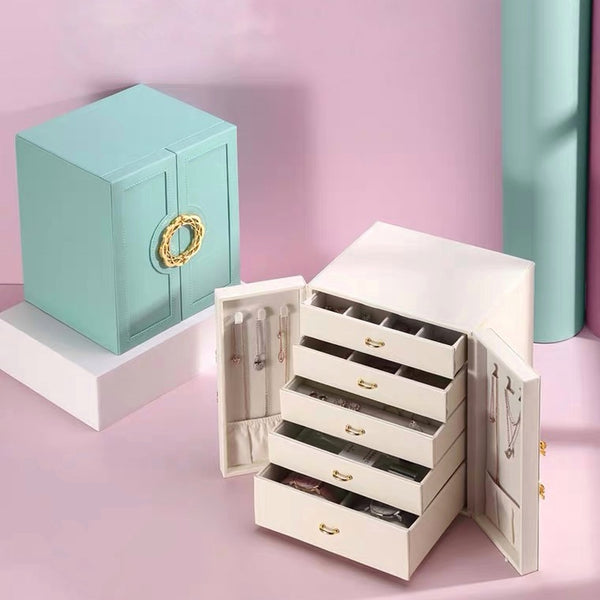 5 Drawers Large Jewelry Box Make Up Storage Case - Nillishome