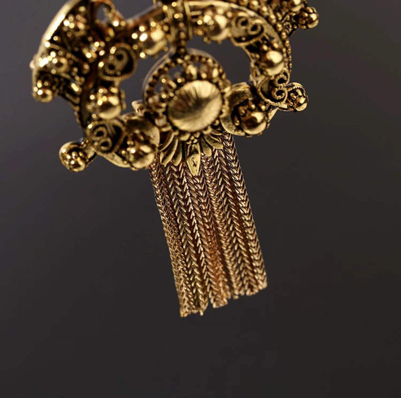 Vintage Plated Alloy Tassel Brooch Pins for Women