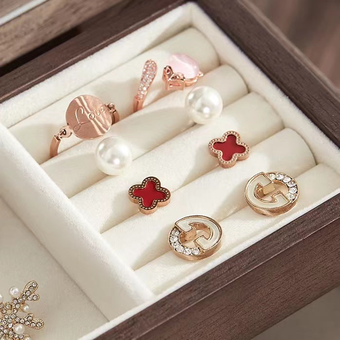 Walnut Wooden 4 Layers Jewelry Box Jewelry Storage Case