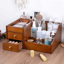 Wood Makeup Organizer Box, Handmade Makeup Organizer for Vanity
