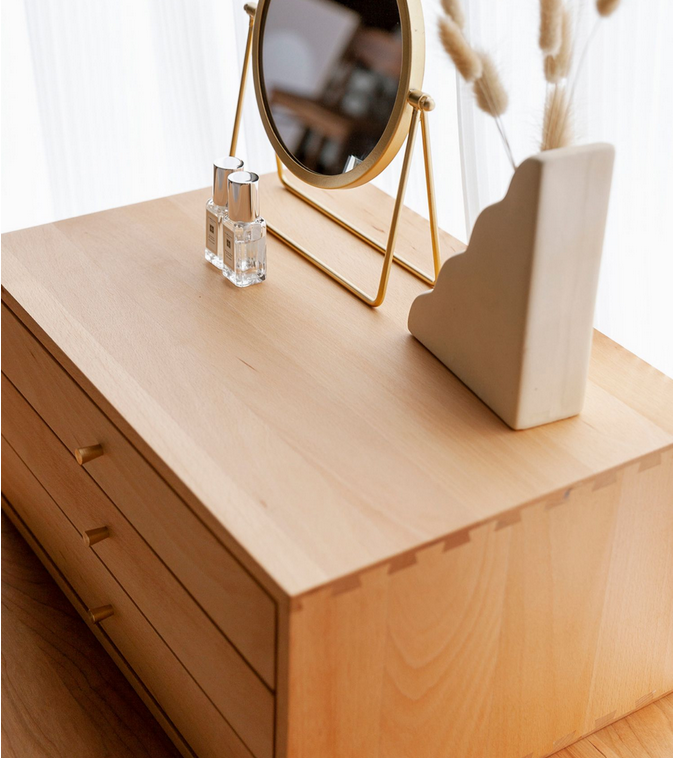 Solid Walnut Wooden Jewelry Box Organizer with 3 Drawers