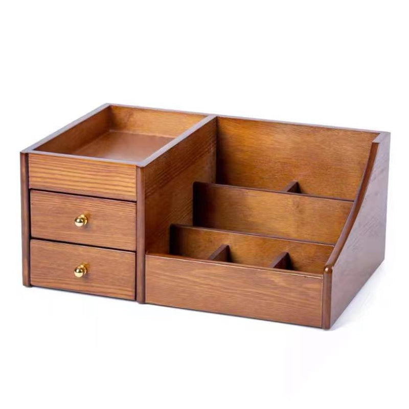 Wooden Makeup Organizer With Drawers, Large Cosmetic Storage Box