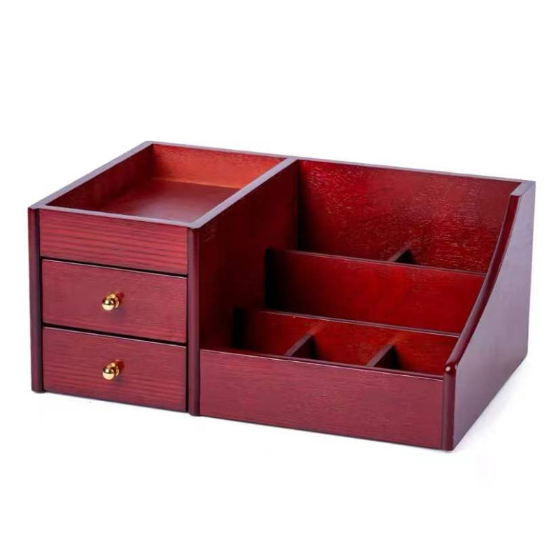 Wooden Makeup Organizer With Drawers, Large Cosmetic Storage Box