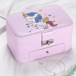 Cartoon 2 Layers Portable Jewelry Box Princess Girls Organizer - Nillishome