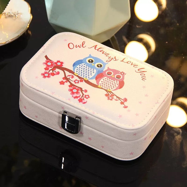 Princess Portable Jewelry Box Owl Jewelry Box With Mirror - Nillishome