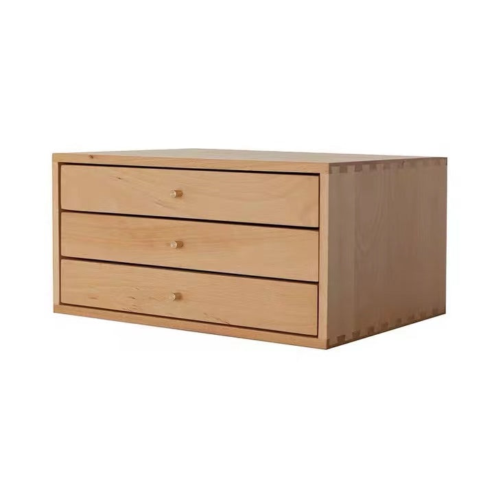 Solid Walnut Wooden Jewelry Box Organizer with 3 Drawers