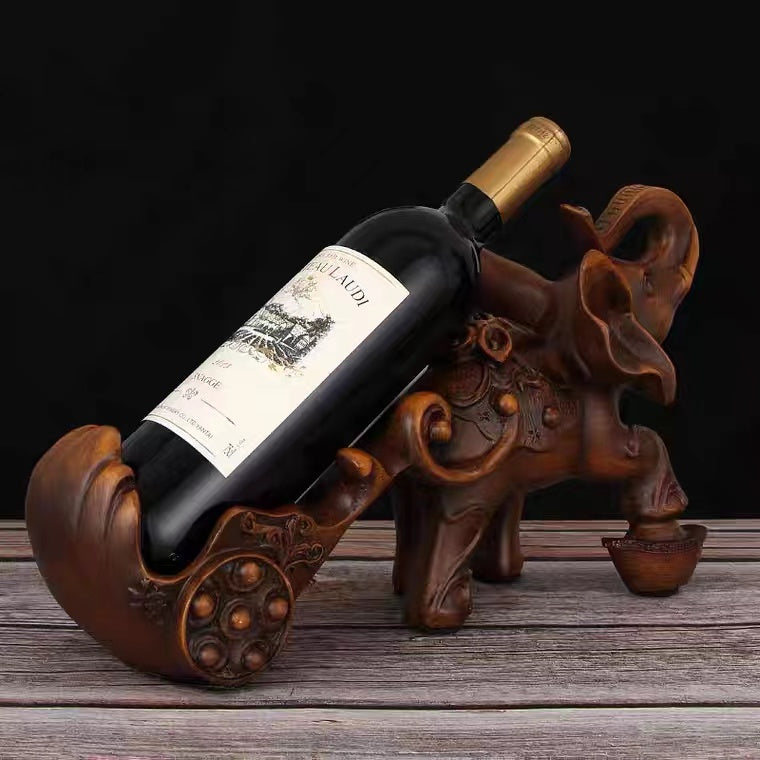 Elephant Figurine Table Top Wine Bottle Holder . Best Wine Accessories