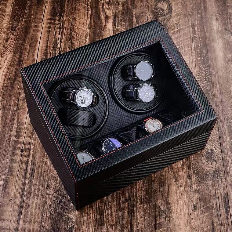 Watch Winder for 4 Automatic Watches, with Extra 5 Watch Storages, Silent Motor