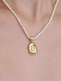 18K Gold Plated 925 Sterling Silver Chain Necklace Fresh Water Pearl Necklace