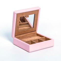 Portable Jewelry Box With Mirror Mini Travel Storage Box - Nillishome