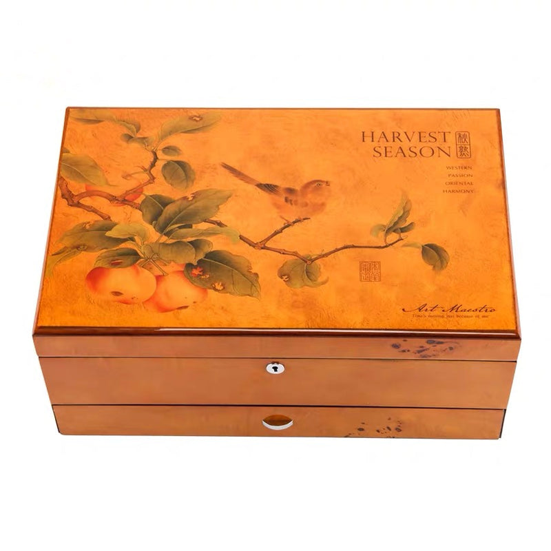Piano Lacquer 3 Layers Jewelry Box Solid Wooden Watch Box 12 Slots With Key - Nillishome
