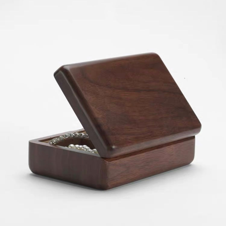 Protable Solid Wood Jewelry Storage Box  Magnet Cover WIth Mirror - Nillishome