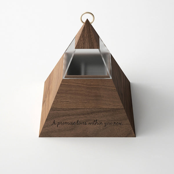 Pyramid Shape Walnut Wood Jewelry Organizer