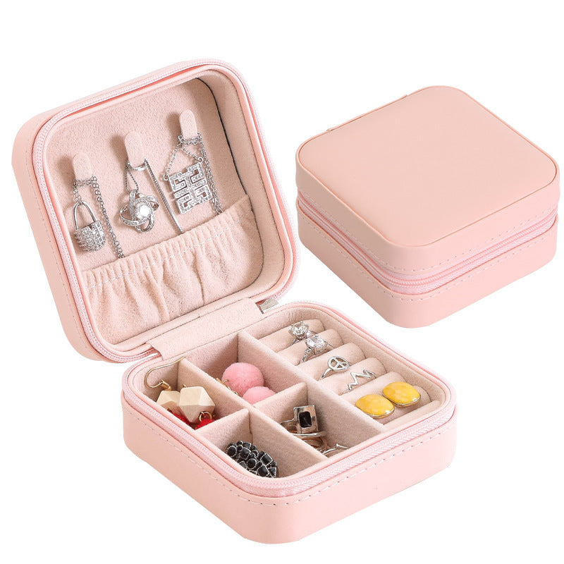 Portable Jewelry box Travel mini size jewelry organizer with Zipper - Nillishome
