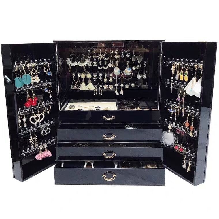 4 Drawers Extra Large Jewelry Box Chest Storage For Safely Securing Small Jewelry