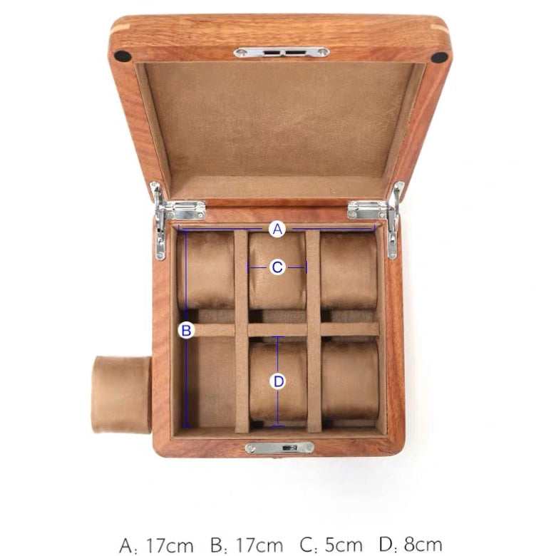Natural RoseWood Wooden Watch Storage Box Organizer With Lock Jewelry Box - Nillishome
